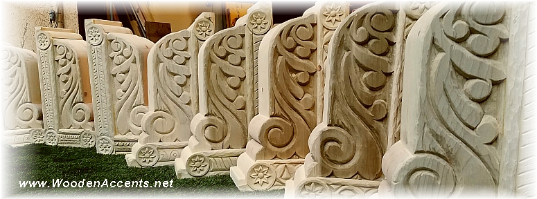 Wooden Accents Hand Carved Wooden Corbels